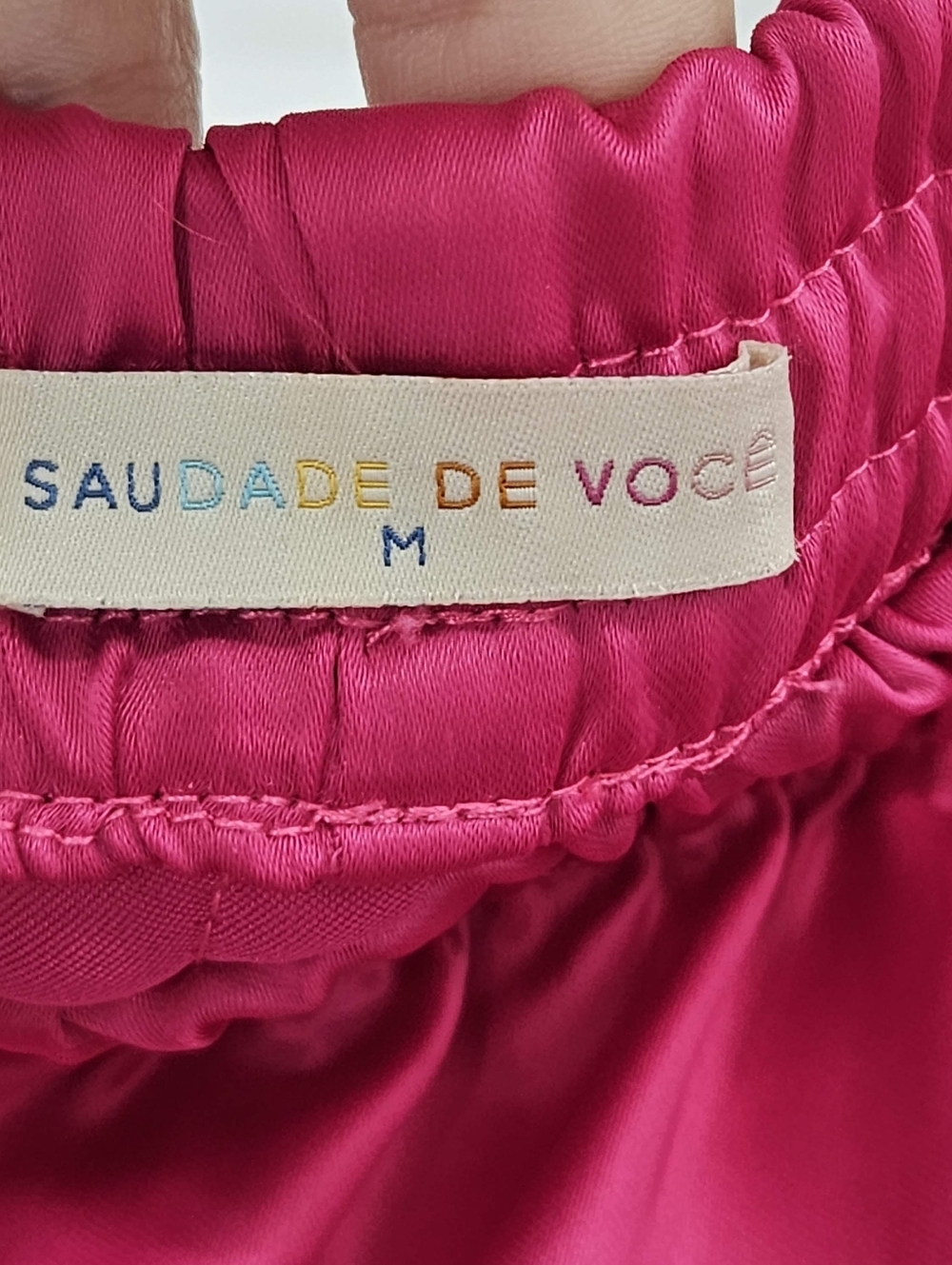 Saudade De Voce Wide Leg Knit Pant Hot Pink Women's Size M Summer Beach Vacation - Picture 5 of 12